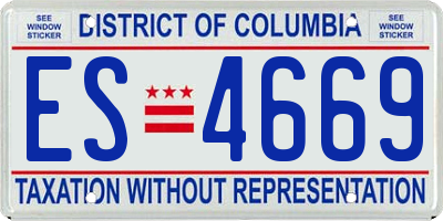 DC license plate ES4669