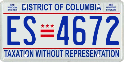 DC license plate ES4672