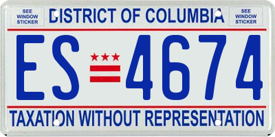 DC license plate ES4674