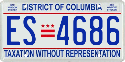 DC license plate ES4686