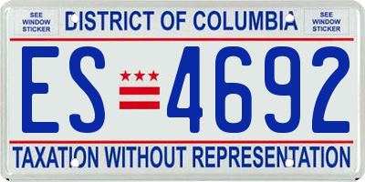 DC license plate ES4692