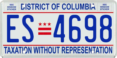 DC license plate ES4698