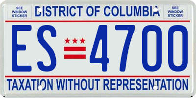 DC license plate ES4700