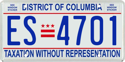 DC license plate ES4701