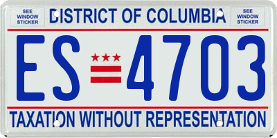 DC license plate ES4703