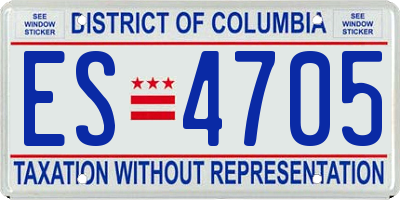 DC license plate ES4705