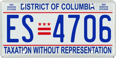 DC license plate ES4706