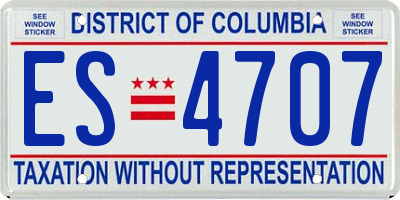 DC license plate ES4707