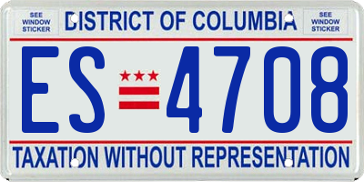 DC license plate ES4708