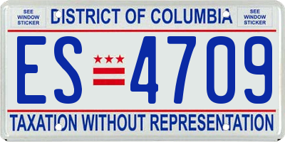 DC license plate ES4709