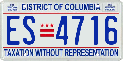 DC license plate ES4716