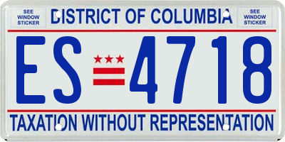 DC license plate ES4718
