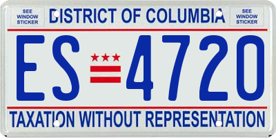 DC license plate ES4720