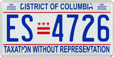 DC license plate ES4726