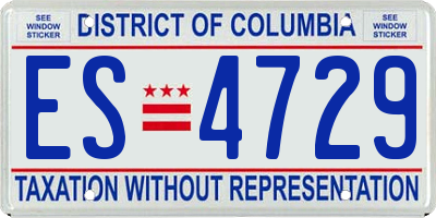 DC license plate ES4729