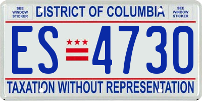 DC license plate ES4730