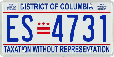 DC license plate ES4731