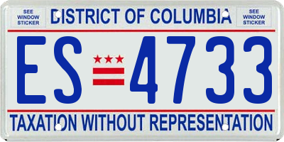 DC license plate ES4733