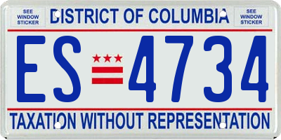 DC license plate ES4734