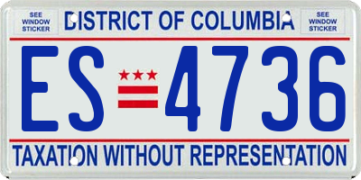 DC license plate ES4736