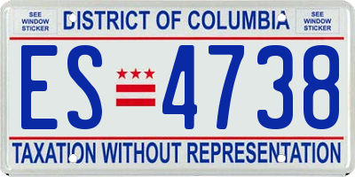 DC license plate ES4738