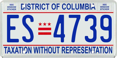 DC license plate ES4739