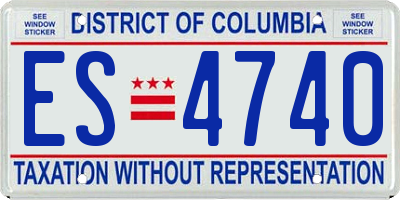 DC license plate ES4740