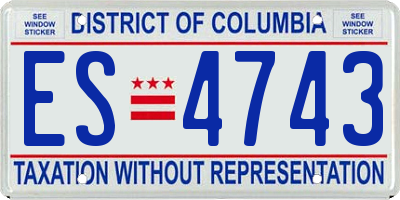 DC license plate ES4743
