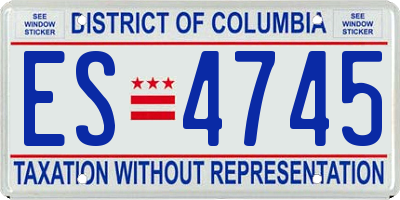DC license plate ES4745