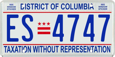 DC license plate ES4747
