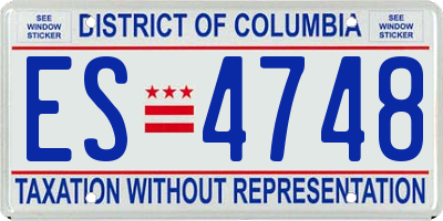 DC license plate ES4748
