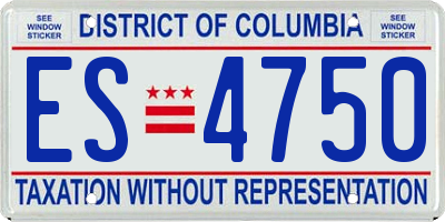 DC license plate ES4750