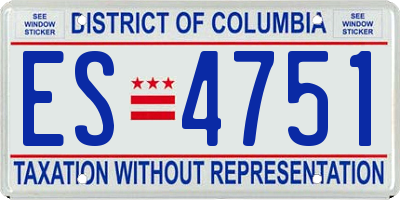 DC license plate ES4751