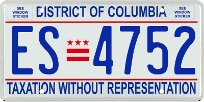 DC license plate ES4752