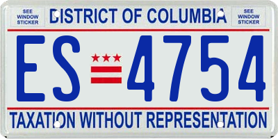 DC license plate ES4754