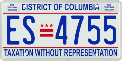 DC license plate ES4755