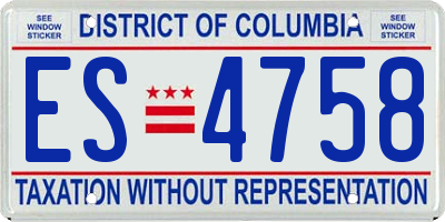 DC license plate ES4758