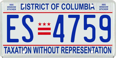 DC license plate ES4759