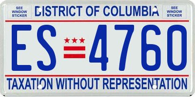DC license plate ES4760