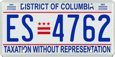 DC license plate ES4762