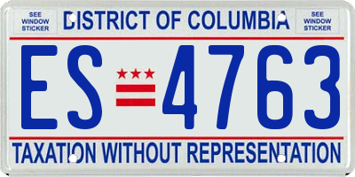 DC license plate ES4763