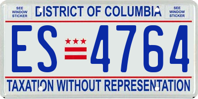 DC license plate ES4764