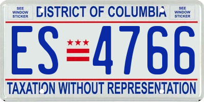 DC license plate ES4766