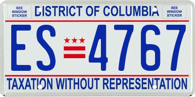DC license plate ES4767