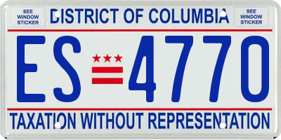 DC license plate ES4770