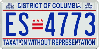 DC license plate ES4773
