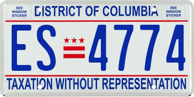 DC license plate ES4774