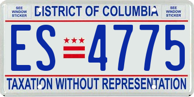 DC license plate ES4775