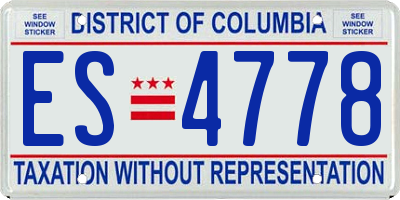 DC license plate ES4778