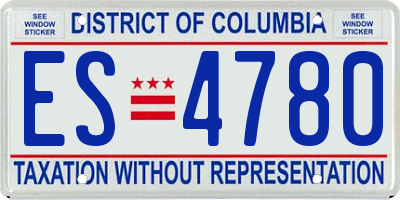 DC license plate ES4780